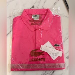 Lacoste Hot Pink Short Sleeve Polo with Crocodile Logo